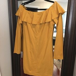 NEW with tags! Mustard, off the shoulder dress!